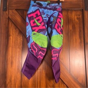 Fox 180 Vicious Youth 8 Motocross Cycle Racing pants   - Blue, Green, and Purple